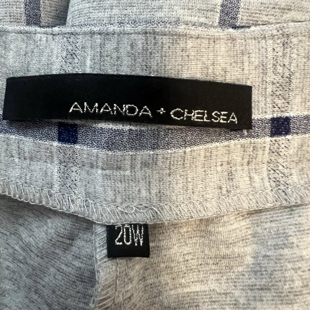 Amanda +Chelsea Women Alex Pant Modern Fit Straight Ankle Size 20W Stretch Plaid - Picture 3 of 12